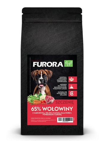 FURORA SUPERFOOD SZCZENIAK RASA DUŻA I ŚREDNIA 65% WOŁOWINY ANGUS - 2KG