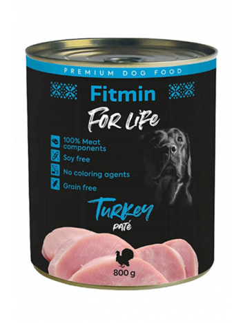 FITMIN FOR LIFE DOG TURKEY - 12x800G