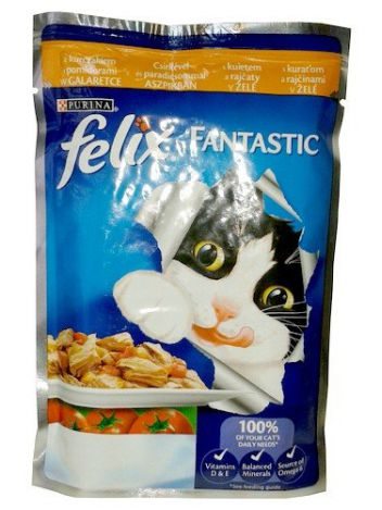 FELIX FANTASTIC SASZETKA KURCZAK Z POMIDORAMI W GALARECIE - 100G