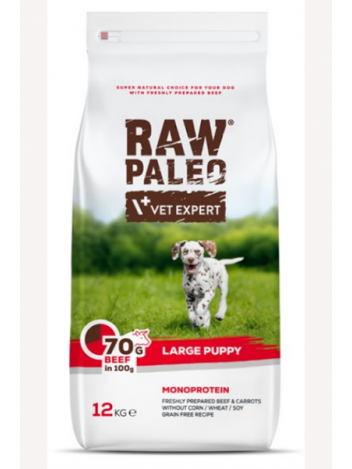 VET EXPERT RAW PALEO PUPPY LARGE BEEF - 24KG (12KGx2)