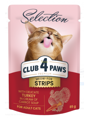 CLUB 4 PAWS ADULT CATS INDYK W KREMIE Z MARCHWI - 85G x 6