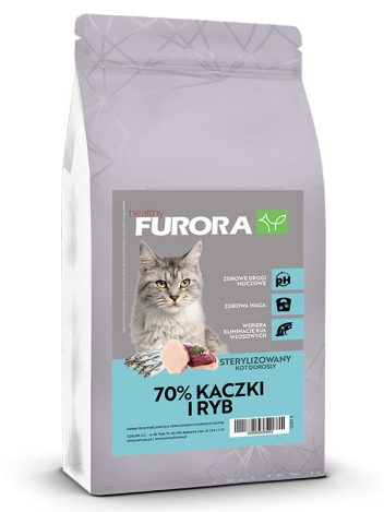 FURORA CONNOISSEUR KOT STERYLIZOWANY KACZKA Z RYBĄ - 5KG