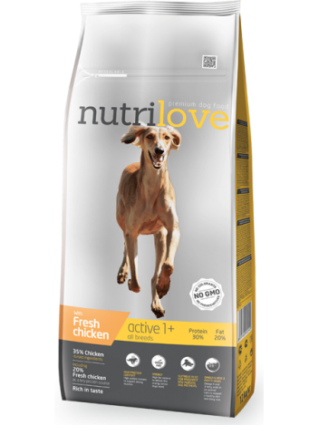 NUTRILOVE PREMIUM ACTIVE FRESH CHICKEN - 12KG (3KGx4)