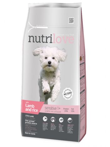 NUTRILOVE ADULT SMALL & MEDIUM LAMB & RICE - 8KG