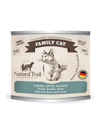 NATURAL TRAIL FAMILY CAT TURKEY, DUCK, SALMON - 200G