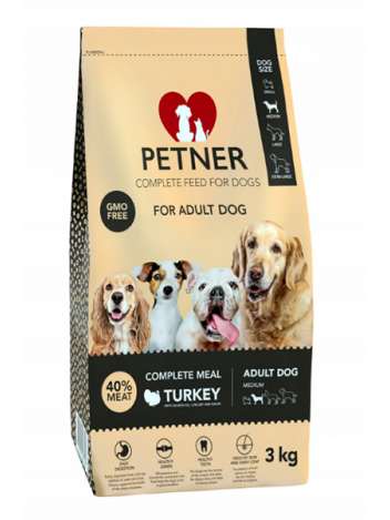 PETNER ADULT MEDIUM BREEDS TURKEY - 3KG