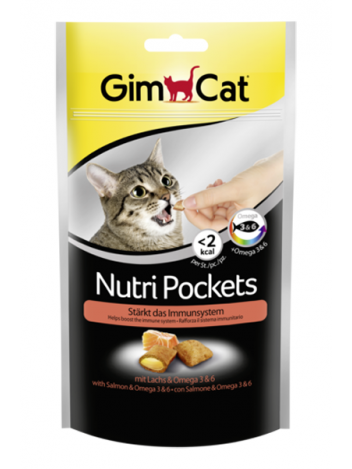 GIMCAT NUTRI POCKETS SALMON + OMEGA 60G