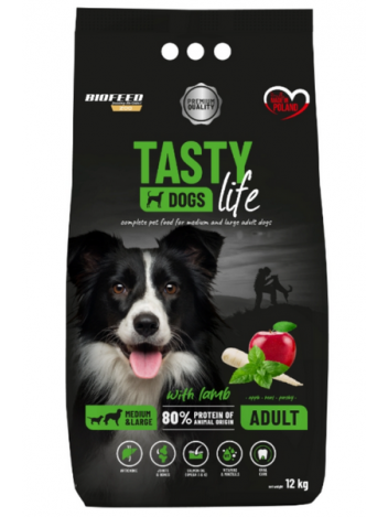 BIOFEED TASTY DOGS LIFE ADULT M&L WITH LAMB - 24KG (12KGx2)