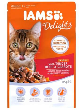 IAMS DELIGHTS BEEF & CARROT IN JELLY - 85G x 6
