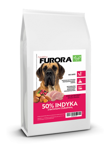 FURORA BEZ ZBÓŻ RASA DUŻA 50% INDYKA - 24KG (12KGx2)