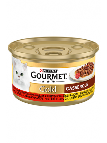 GOURMET GOLD WOŁOWINA/KURCZAK W SOSIE POMIDOROWYM - 85G x 6