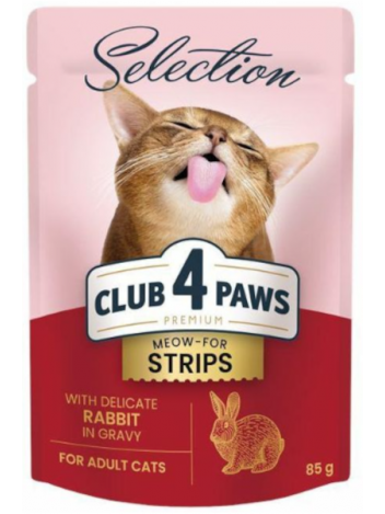 CLUB 4 PAWS ADULT CATS KRÓLIK W SOSIE - 85G