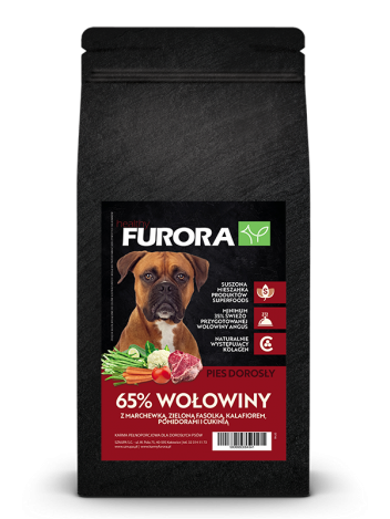 FURORA SUPERFOOD RASA DUŻA I ŚREDNIA 65% WOŁOWINY ANGUS - 2KG