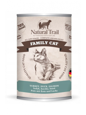 NATURAL TRAIL FAMILY CAT TURKEY, DUCK, SALMON - 400G