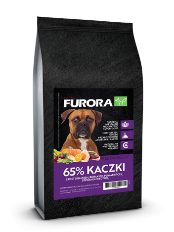 FURORA SUPERFOOD RASA DUŻA I ŚREDNIA 65% ANGIELSKIEJ KACZKI - 12KG