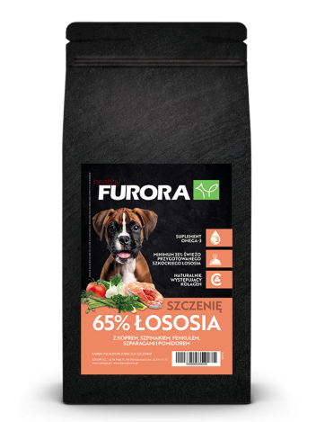 FURORA SUPERFOOD SZCZENIAK RASA DUŻA I ŚREDNIA 65% SZKOCKIEGO ŁOSOSIA - 2KG