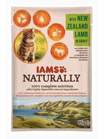 IAMS NATURALLY ADULT WITH CHICKEN AND NEW ZEALAND LAMB IN GRAVY - 85G x 6