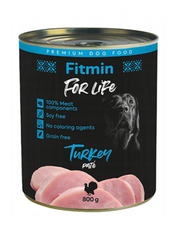 FITMIN FOR LIFE DOG TURKEY - 6x800G