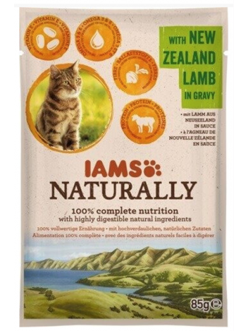 IAMS NATURALLY ADULT WITH NEW ZEALAND LAMB IN GRAWY - 85G x 6