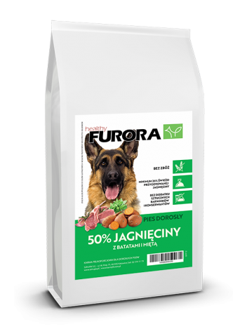 FURORA BEZ ZBÓŻ RASA DUŻA I ŚREDNIA 50% JAGNIĘCINY - 24KG (12KGx2)