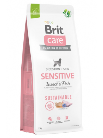 BRIT CARE DOG SUSTAINABLE SENSITIVE INSECT FISH - 24KG (12KGx2)