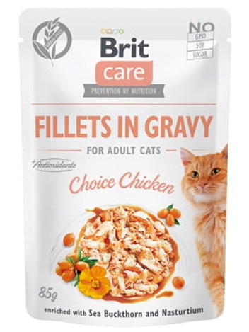 BRIT CARE CAT FILETS IN GRAVY CHOICE CHICKEN POUCH - 85G