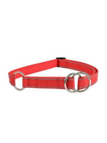 DINO OBROŻA TAŚMA PÓŁZACISKOWA ODBLASKOWA 25MM/40-60CM - CZERWONA