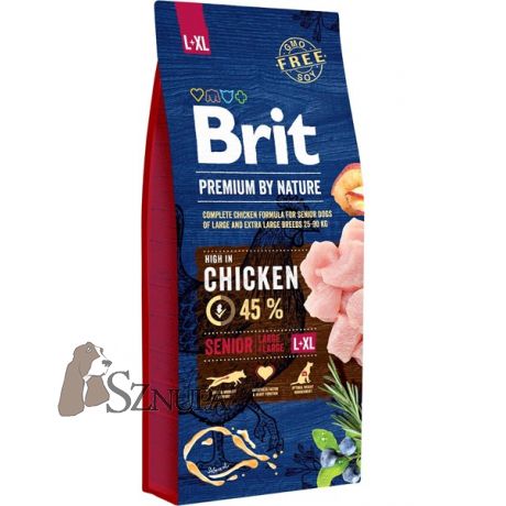 BRIT PREMIUM BY NATURE L+XL SENIOR - 15KG