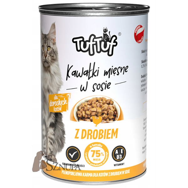 TUFTUF CAT CANS Z DROBIEM - 415G