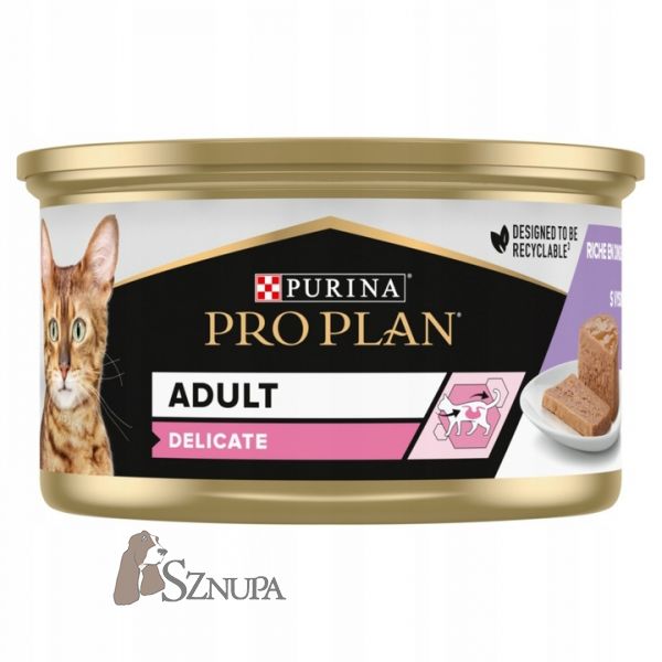 PRO PLAN PUSZKA DELICATE MUS Z INDYKIEM - 85G