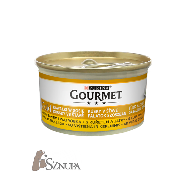 GOURMET GOLD KAWAŁKI Z KURCZAKA W SMAKOWITYM SOSIE - 85G x 6