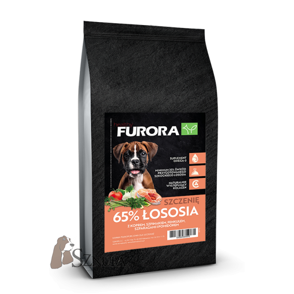 FURORA SUPERFOOD SZCZENIAK RASA DUŻA I ŚREDNIA 65% SZKOCKIEGO ŁOSOSIA - 12KG