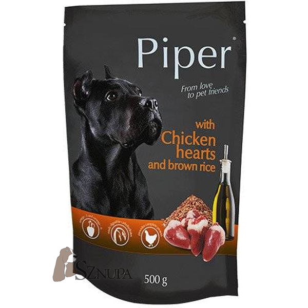 PIPER SERCA KURCZAKA Z RYŻEM BRĄZOWYM - 500G x 5