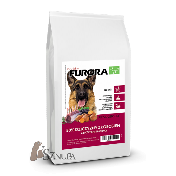 FURORA BEZ ZBÓŻ RASA DUŻA I ŚREDNIA 50% DZICZYZNY I ŁOSISIA - 24KG (12KGx2)