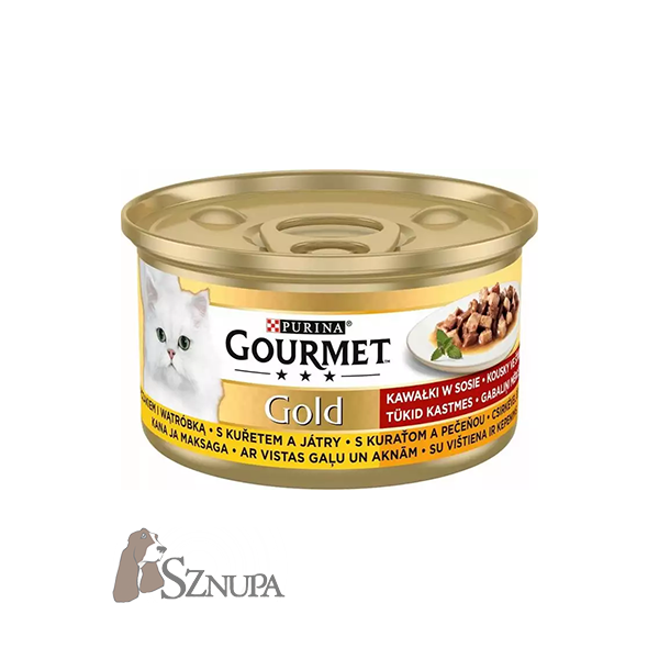 GOURMET GOLD KURCZAK I WĄTRÓBKA - 85G x 12