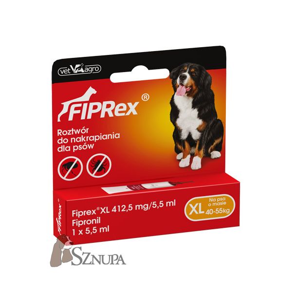 FIPREX XL - PREPARAT NA PCHŁY I KLESZCZE (40-55KG) 5,5ML -  4 SZT