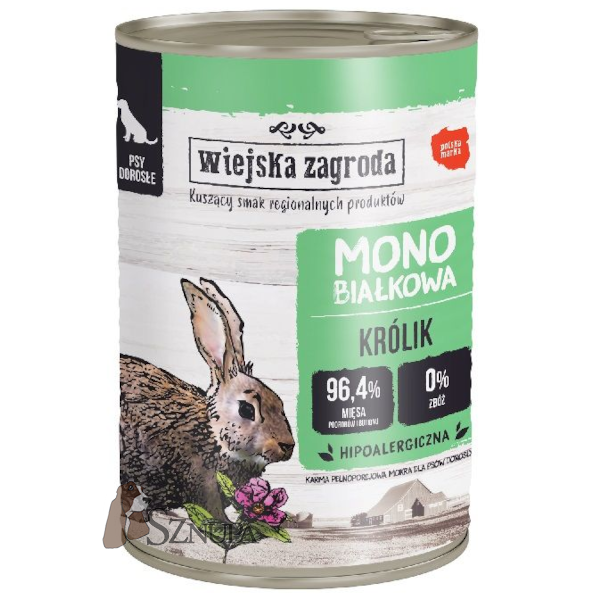 WIEJSKA ZAGRODA MONOBIAŁKOWA KRÓLIK - 400G