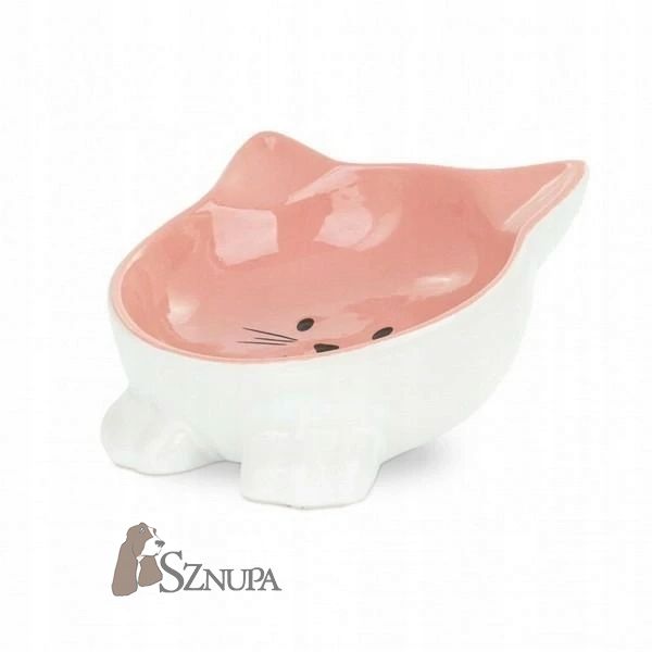 BARRY KING (18411) MISKA RÓŻOWA CERAMICZNA GLOWA KOTA 11.5CM