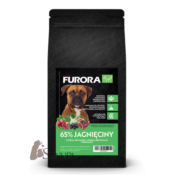 FURORA SUPERFOOD RASA DUŻA I ŚREDNIA 65% BRYTYJSKIEJ JAGNIĘCINY - 2KG