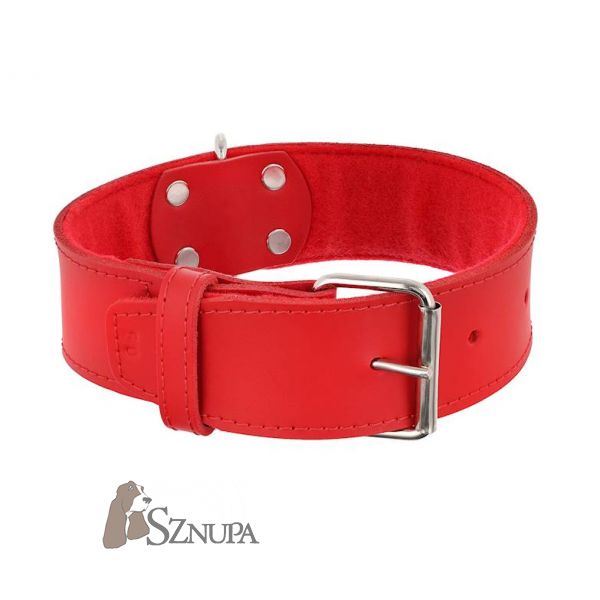 DINO A.OBROŻA SKÓRZANA 50MM/60CM - CZERWONA