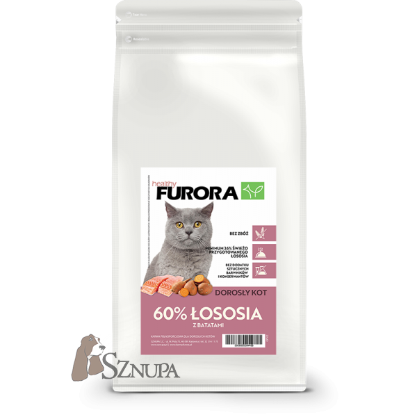 FURORA BEZZBOŻOWA KARMA DLA KOTÓW 60% ŁOSOSIA - 2KG