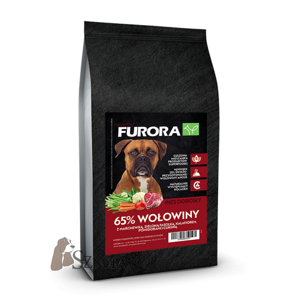 FURORA SUPERFOOD RASA DUŻA I ŚREDNIA 65% WOŁOWINY ANGUS - 12KG