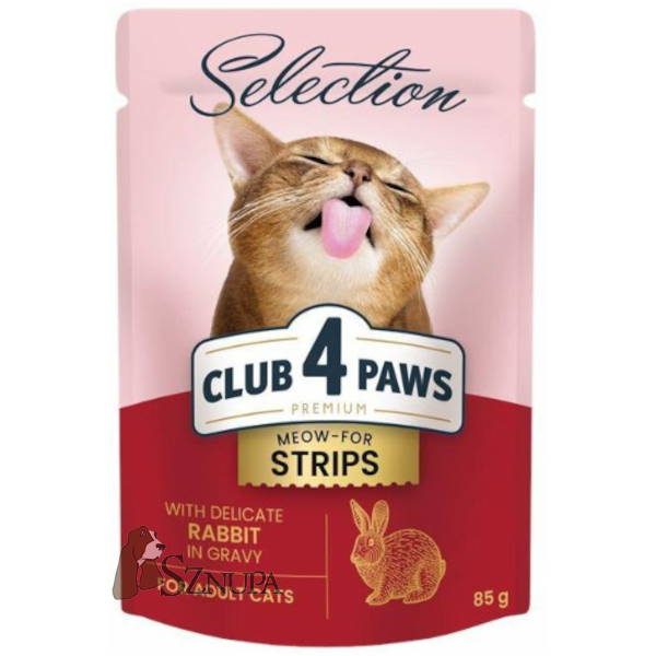 CLUB 4 PAWS ADULT CATS KRÓLIK W SOSIE - 85G