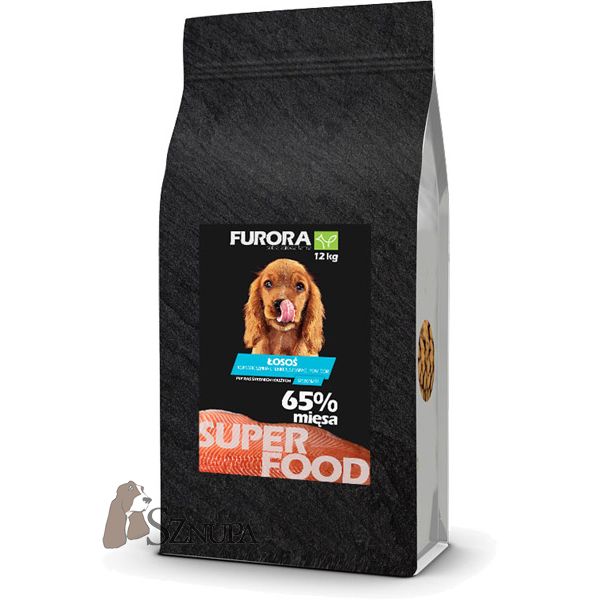 FURORA SUPERFOOD DLA SZCZENIĄT 65% MIĘSA ŁOSOSIA - 24KG (12KGx2)