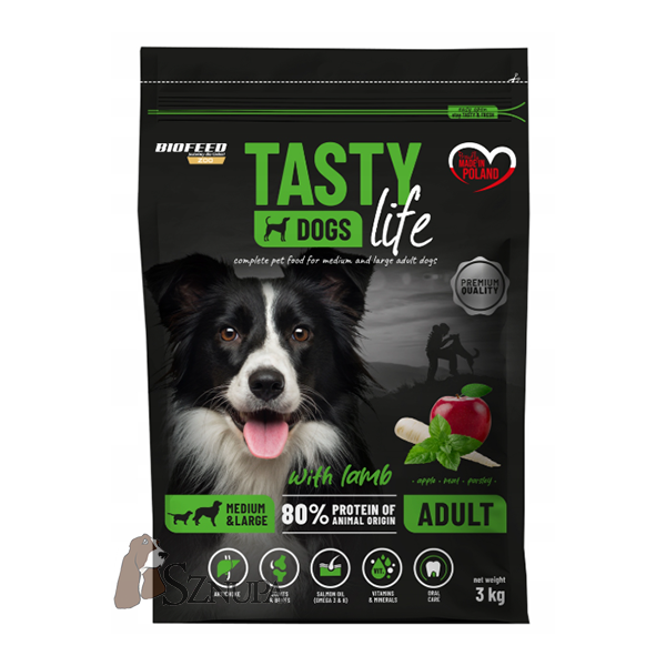 BIOFEED TASTY DOGS LIFE ADULT M&L WITH LAMB - 3KG