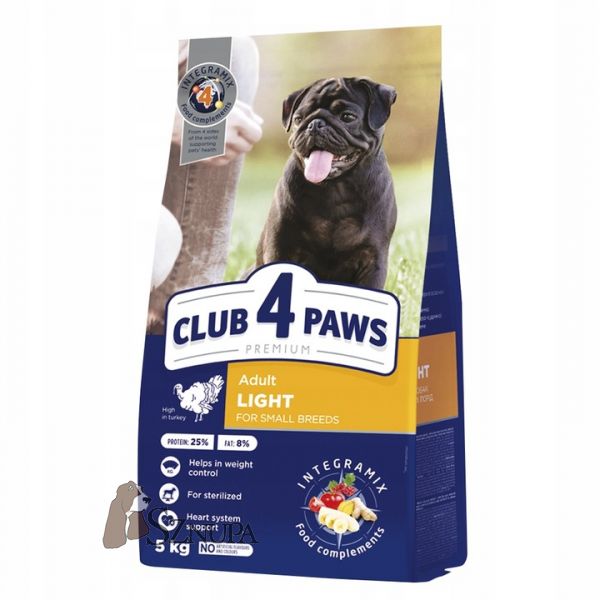 CLUB 4 PAWS ADULT LIGHT SMALL BREEDS - 5KG