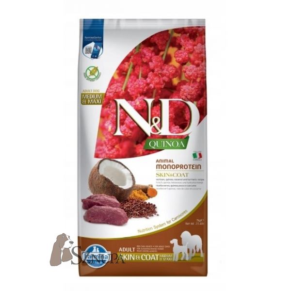 FARMINA N&D DOG QUINOA SKIN & COAT VENISON, COCONUT MEDIUM & MAXI - 7KG