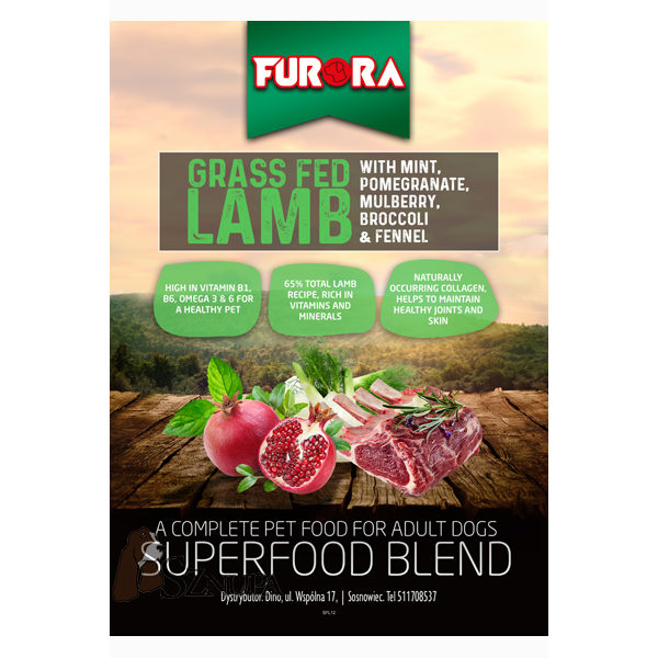 FURORA SUPERFOOD 65% BRYTYJSKIEJ JAGNIĘCINY - 24KG (12KGx2)