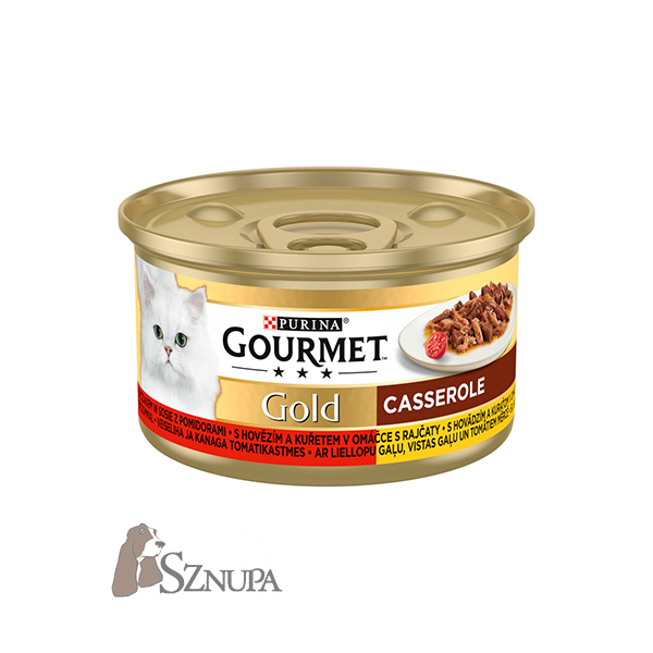 GOURMET GOLD WOŁOWINA/KURCZAK W SOSIE POMIDOROWYM - 85G x 12