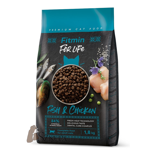 FITMIN FOR LIFE CAT ADULT FISH & CHICKEN - 1,8KG